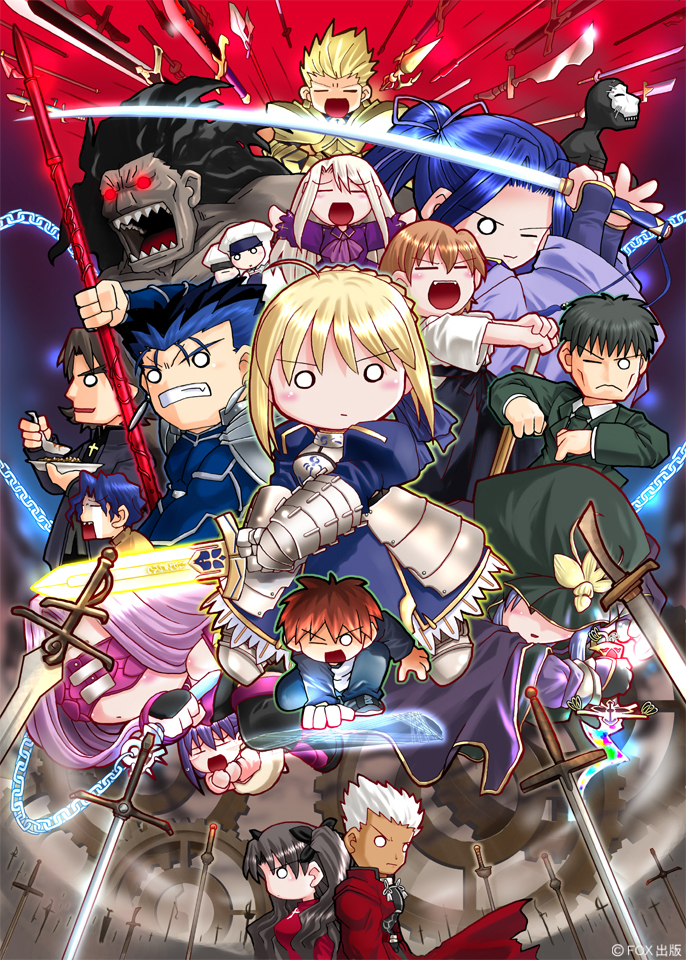 artoria pendragon, saber, tohsaka rin, illyasviel von einzbern, gilgamesh, and 14 more (fate and 1 more) drawn by namikai_harukaze