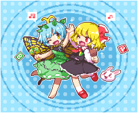 rumia and eternity larva (touhou) drawn by kumamoto_(bbtonhk2)