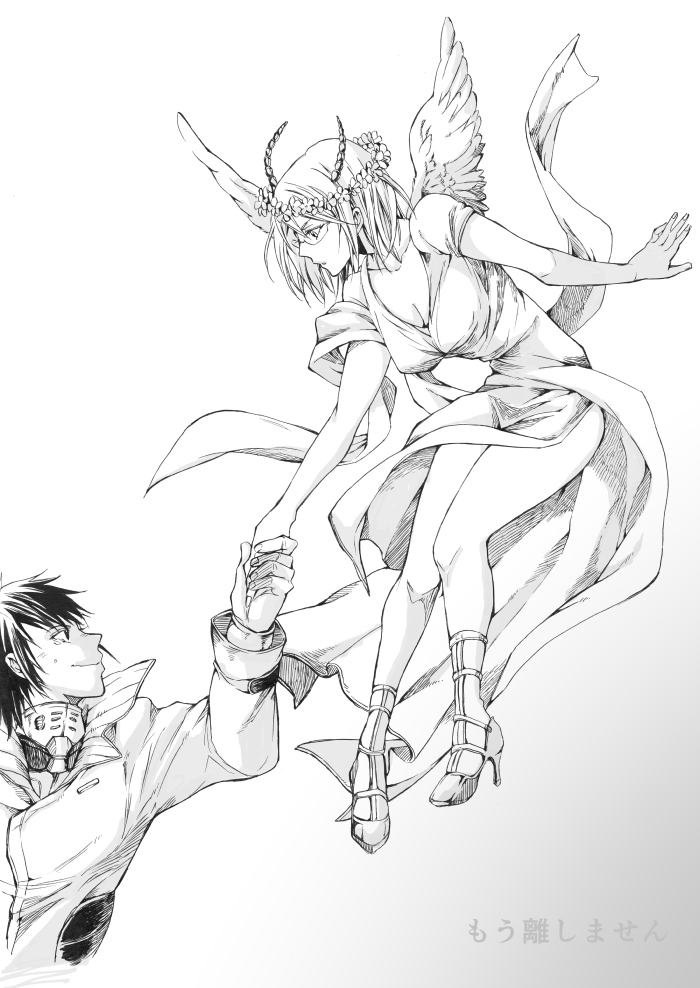 michelle k. davis and hizamaru akari (terra formars) drawn by maki_(motimaki)