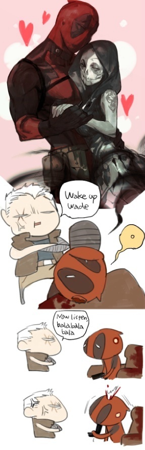 deadpool, cable, and death (marvel and 1 more) drawn by shishio_(shishio5431)