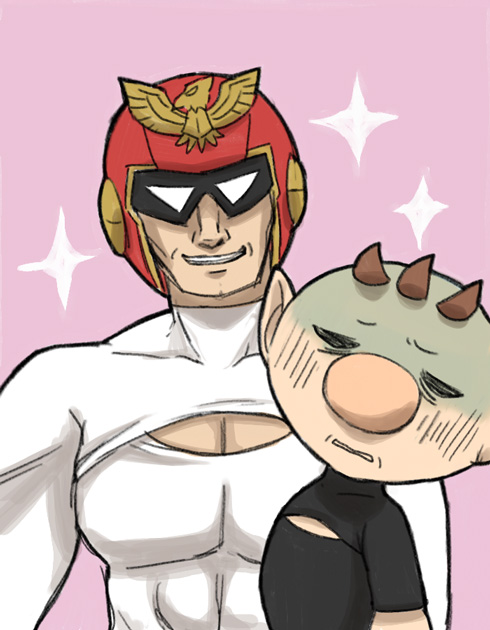 olimar and captain falcon (super smash bros. and 2 more) drawn by naru_(wish_field)
