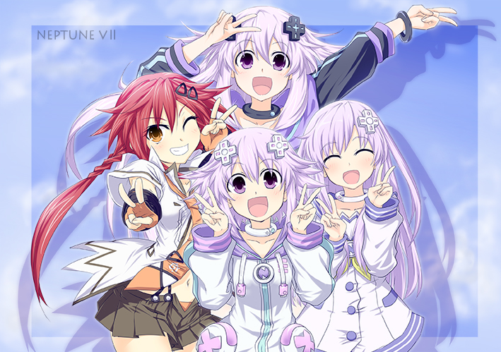 neptune, nepgear, tennouboshi uzume, and adult neptune (neptune and 1 more) drawn by yakisoba_(kaz2113)