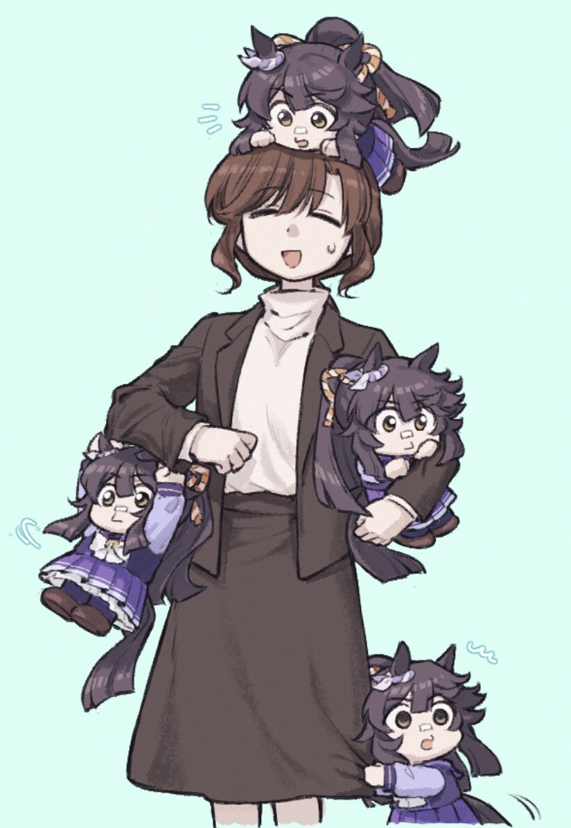 trainer, narita brian, and female trainer (umamusume) drawn by aoi_(aoi306)
