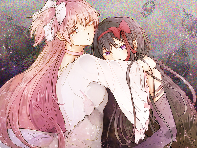 akemi homura, kaname madoka, ultimate madoka, and akuma homura (mahou shoujo madoka magica and 1 more) drawn by akira_(aky-la)