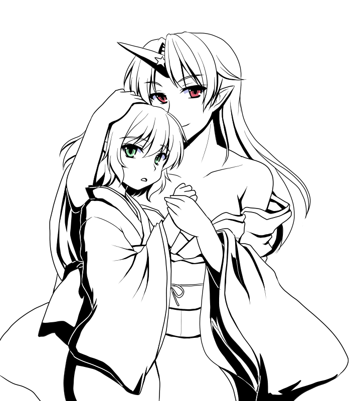 mizuhashi parsee and hoshiguma yuugi (touhou) drawn by isaki_(gomi)