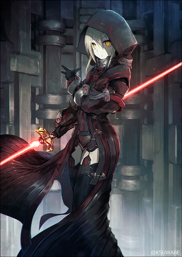artoria pendragon and mysterious heroine x alter (fate and 2 more) drawn by k-suwabe