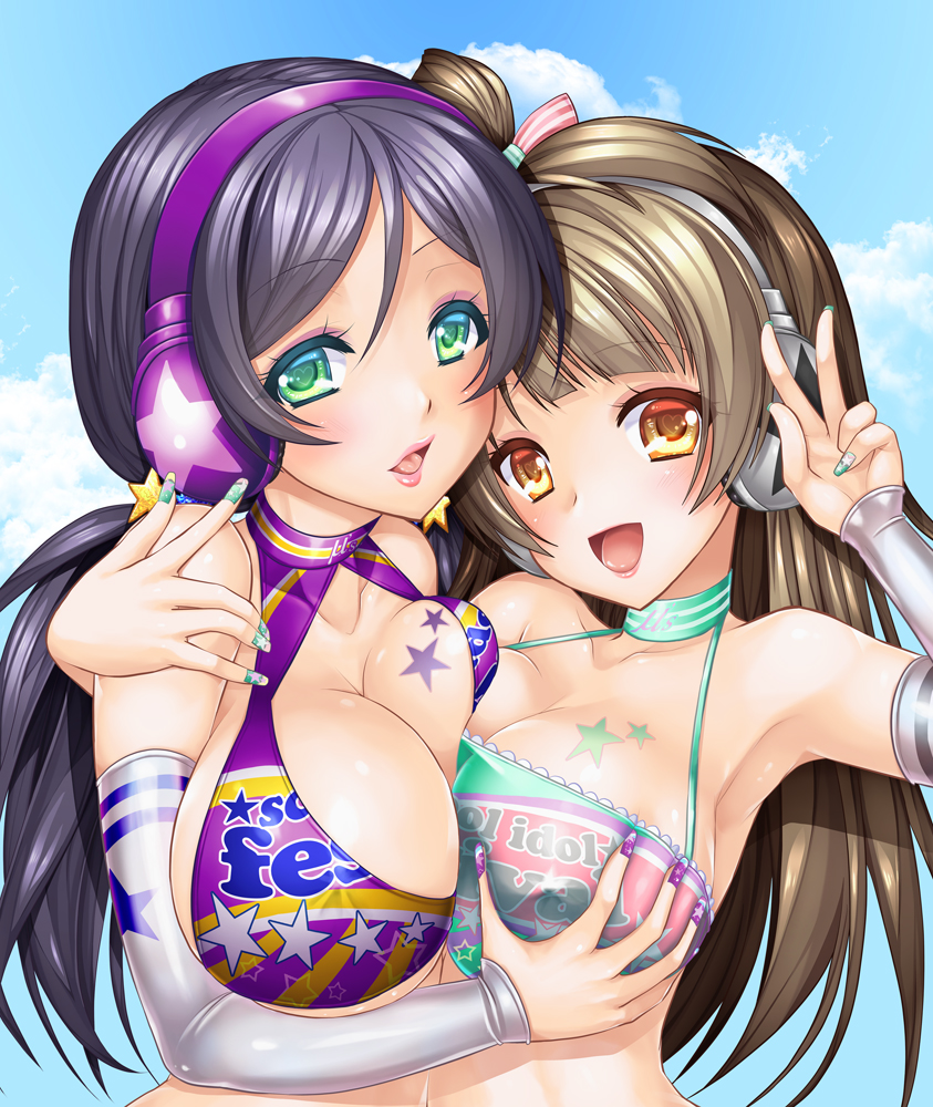 tojo nozomi and minami kotori (love live! and 2 more) drawn by alto_seneka