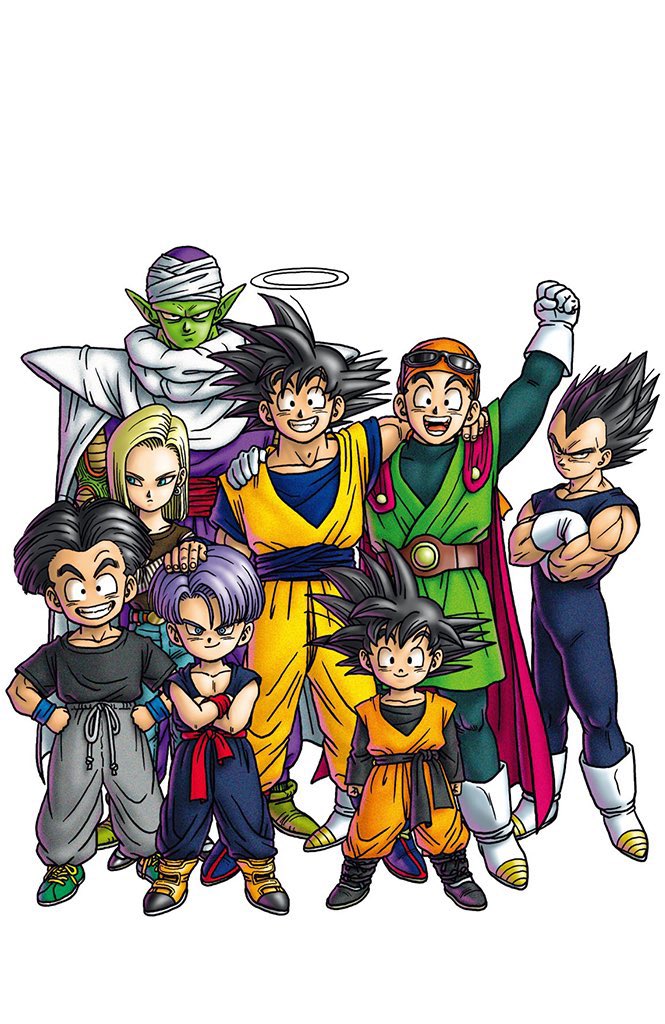 son goku, vegeta, android 18, son gohan, trunks, and 4 more (dragon ball and 1 more) drawn by toriyama_akira