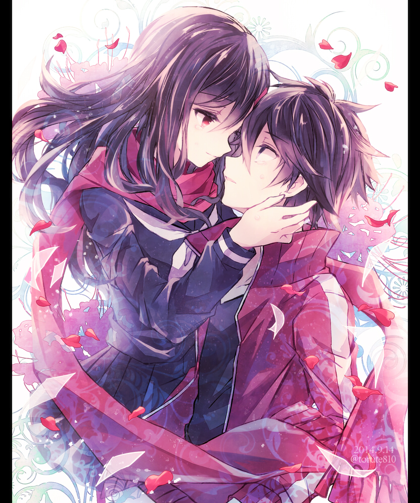 Anime Udajo Mangaka Brains Base Studio Idea Factory Studio Brothers  Conflict Series Visual Novel Ema Hinata Character couple kiss love kimono  girl boy wallpaper, 2729x3877, 1090415