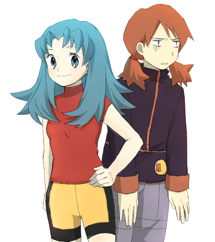 silver and kris (pokemon and 1 more) drawn by hifumi_(aiueonigiri)