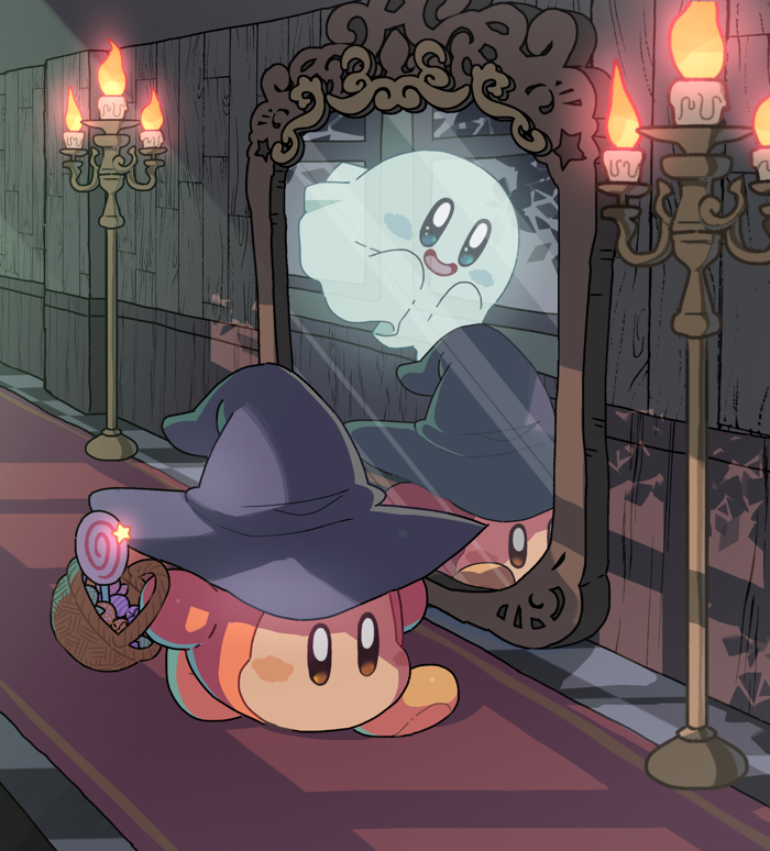 kirby, waddle dee, and ghost kirby (kirby) drawn by hoshikuzu_pan
