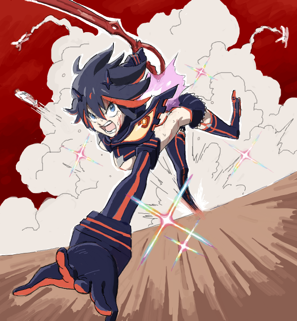 matoi ryuuko and senketsu (kill la kill) drawn by nao-08