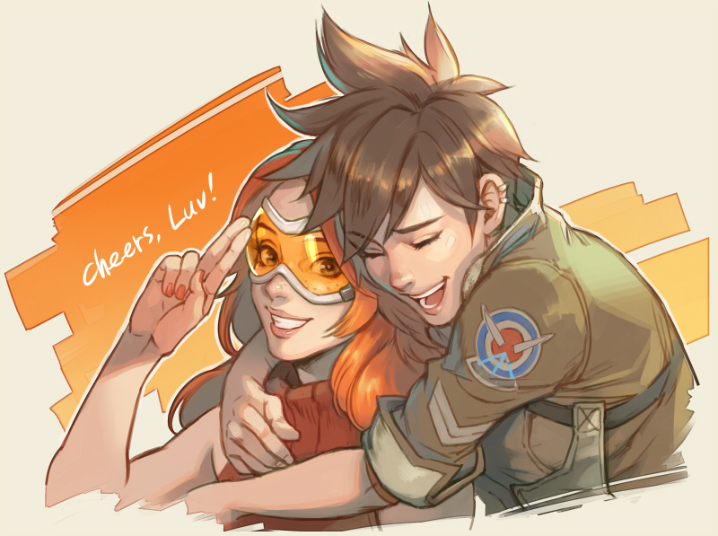 tracer and emily (overwatch and 1 more) drawn by hage2013
