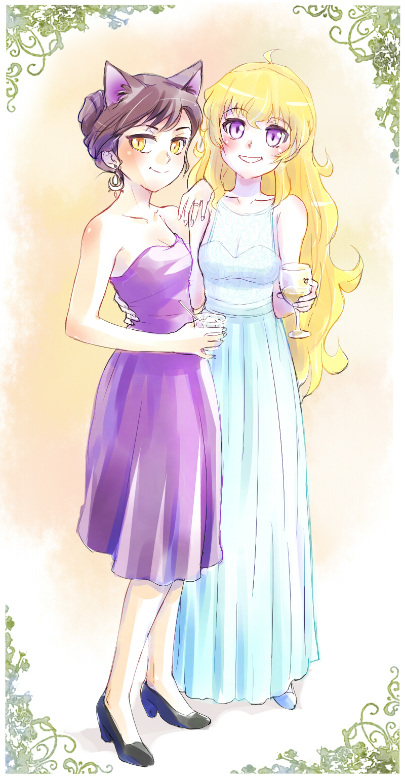 yang xiao long and blake belladonna (rwby) drawn by iesupa