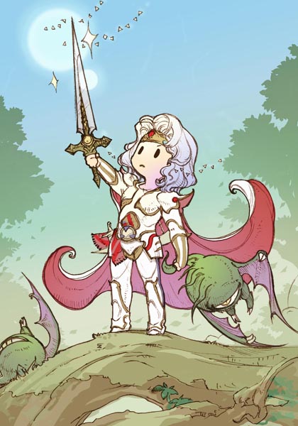 paladin and cecil harvey (final fantasy and 1 more) drawn by yoshioka_airi