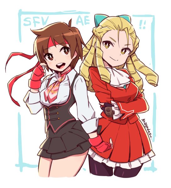 kasugano sakura and kanzuki karin (street fighter and 1 more) drawn by mago