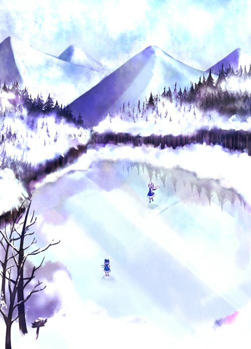 cirno and letty whiterock (touhou) drawn by mame_usagi
