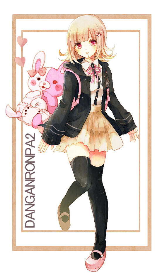 nanami chiaki and monomi (danganronpa and 1 more) drawn by mano_(mari-non99)