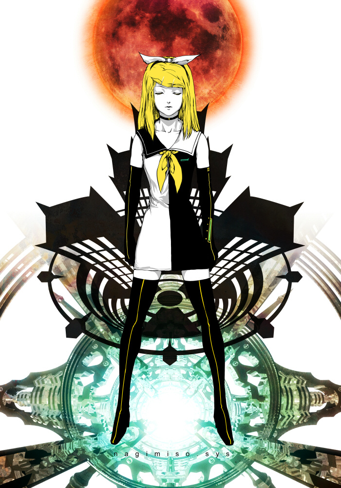 kagamine rin (vocaloid and 1 more) drawn by nagimiso