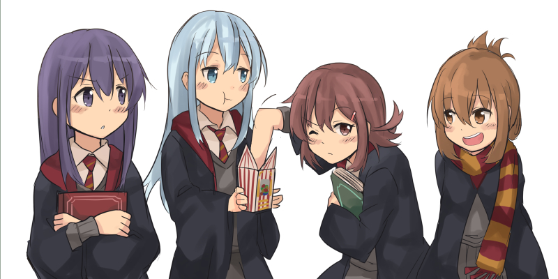 hibiki, inazuma, ikazuchi, and akatsuki (kantai collection and 2 more) drawn by ido_(teketeke)
