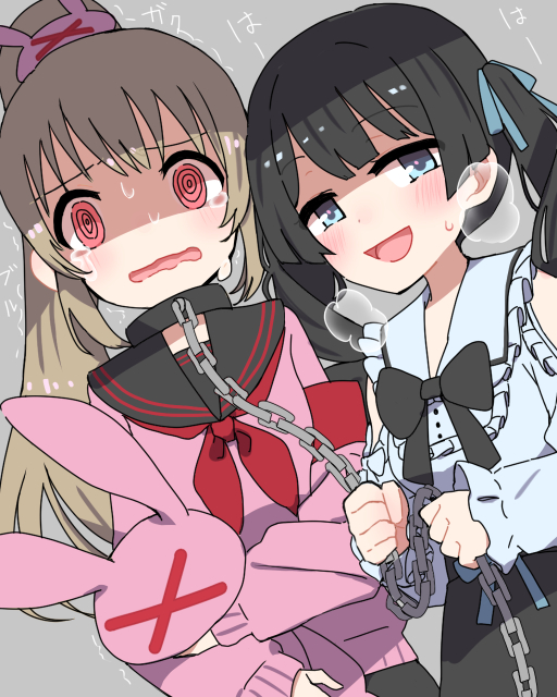 tsukino mito and natori sana (nijisanji and 1 more) drawn by sou_(tuhut)