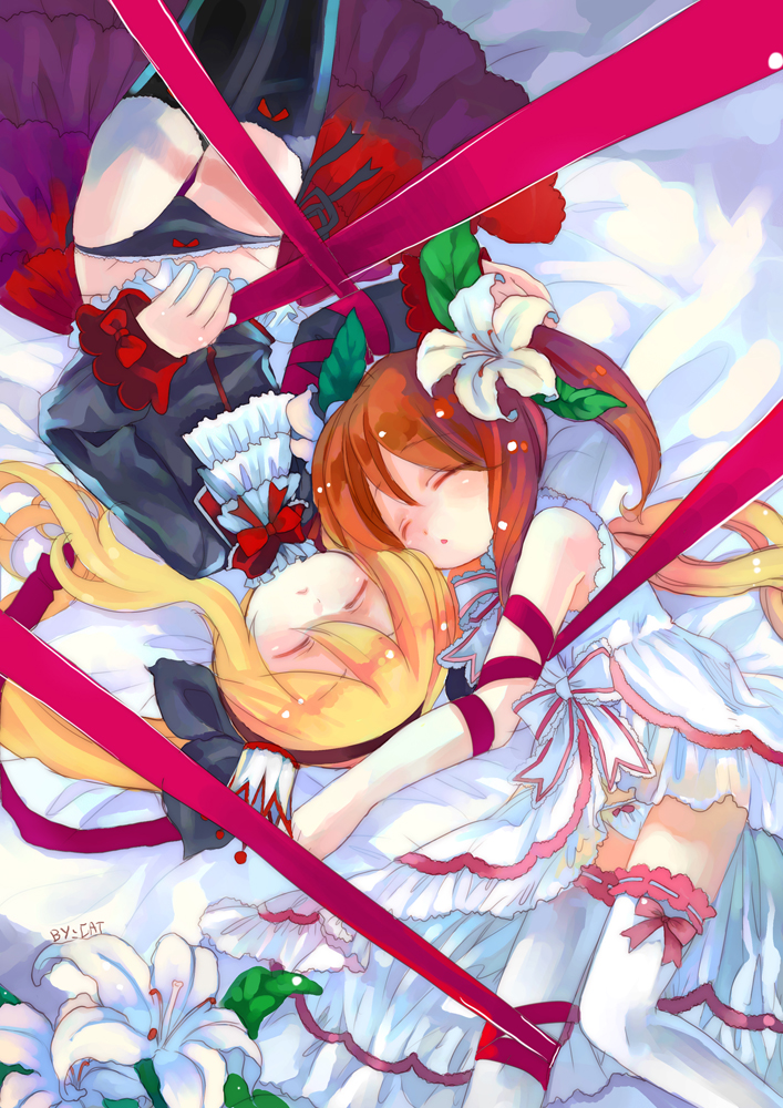 fate testarossa and takamachi nanoha (lyrical nanoha and 1 more) drawn by yano_yoshinori