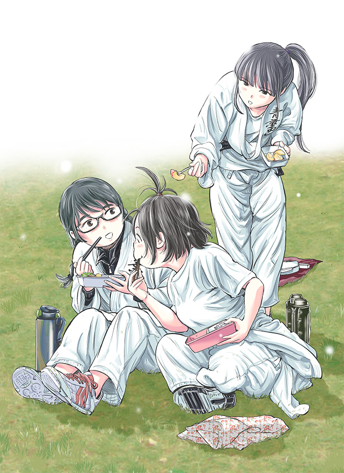 sonoda michi, hiura towa, and takigawa sanae (mou ippon!) drawn by muraoka_yuu