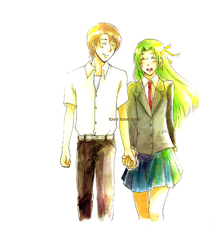 sonozaki shion and houjou satoshi (higurashi no naku koro ni) drawn by 5656yuri