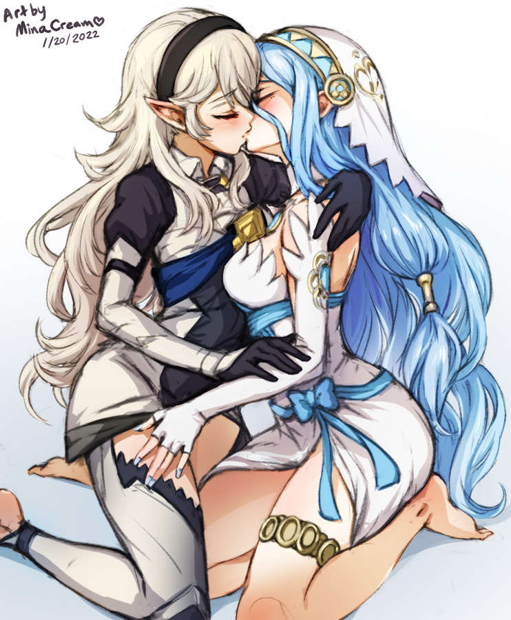 female corrin and azura (fire emblem and 1 more) drawn by mina_cream