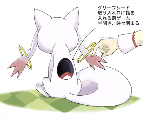 kaname madoka and kyubey (mahou shoujo madoka magica) drawn by ezunoezume