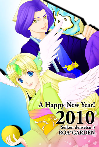 riesz, rabite, and hawkeye (seiken densetsu and 1 more) drawn by ichiru_(01piano)