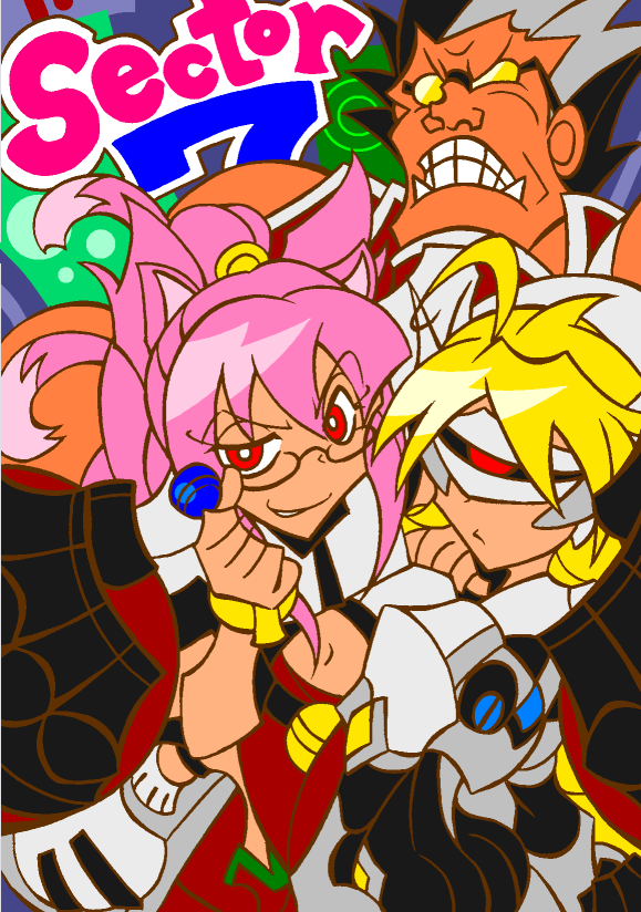 lambda-11, kokonoe, and iron tager (blazblue) drawn by yoshitsuki