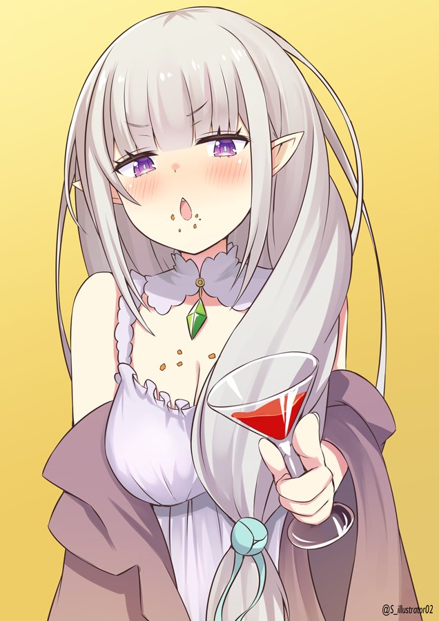 emilia (re:zero kara hajimeru isekai seikatsu) drawn by s_(hdru2332)