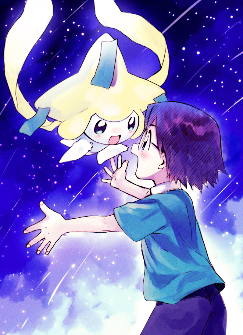 jirachi and max (pokemon and 2 more) drawn by amezawa_koma