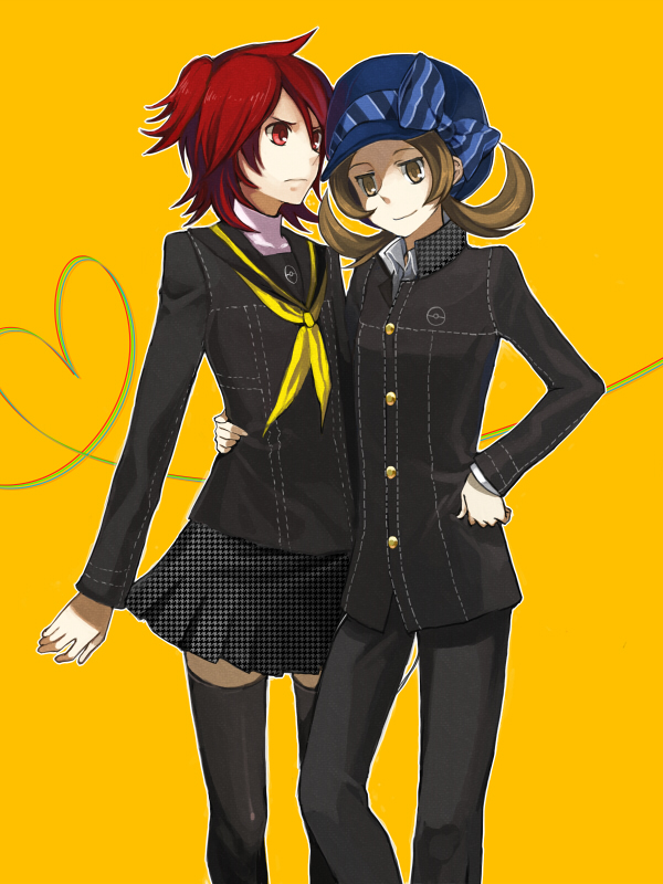 shirogane naoto, lyra, kujikawa rise, and silver (pokemon and 3 more) drawn by cezaria