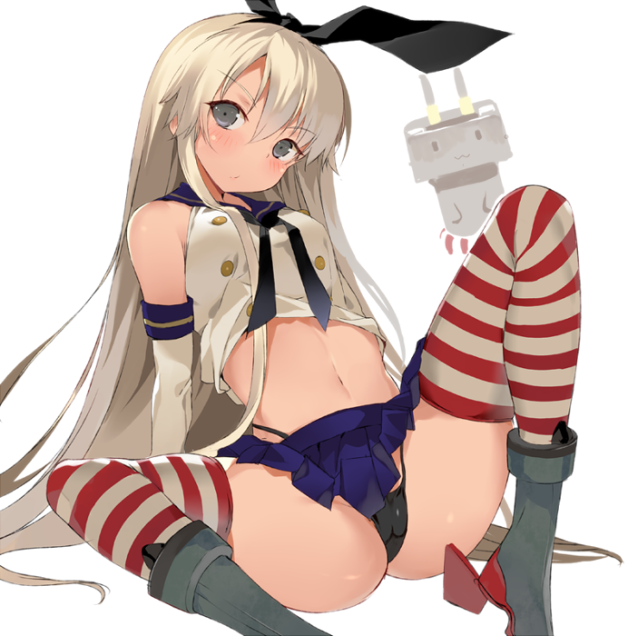 shimakaze and rensouhou-chan (kantai collection) drawn by nauribon
