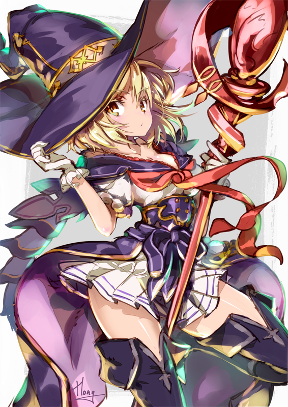 djeeta and warlock (granblue fantasy) drawn by hong_(white_spider)