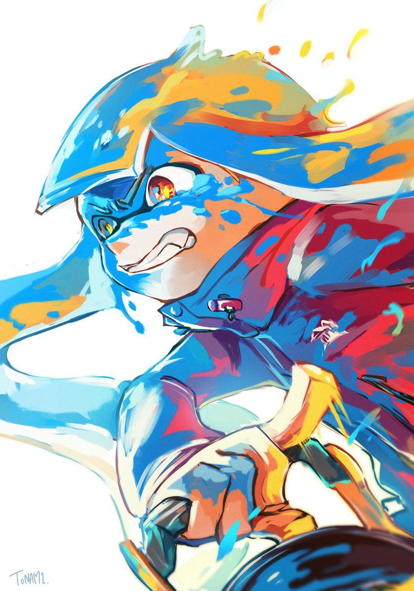 inkling player character, inkling girl, and agent 3 (splatoon and 1 more) drawn by tona_bnkz