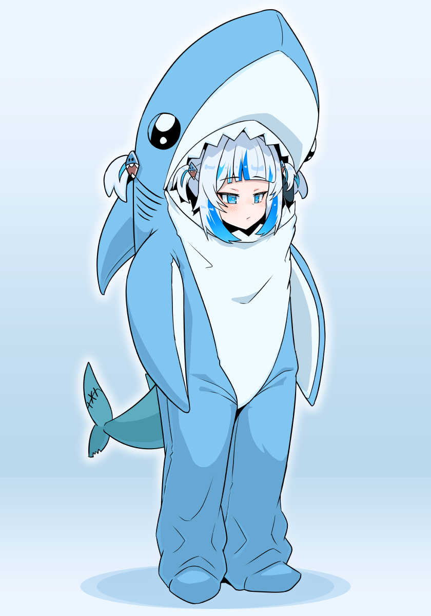gawr gura (hololive and 1 more) drawn by moral_cacoethes