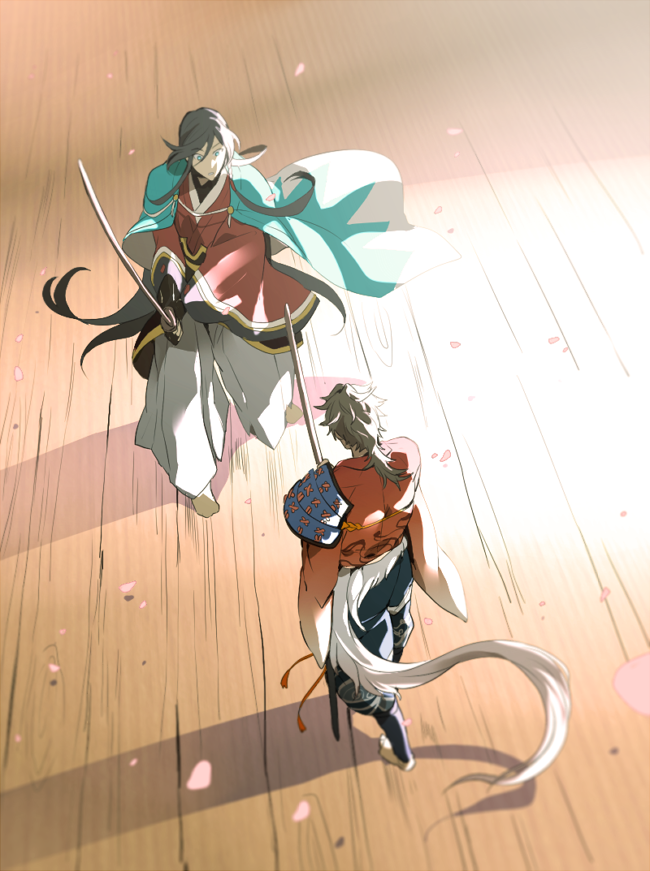 izumi-no-kami kanesada and mutsu-no-kami yoshiyuki (touken ranbu) drawn by t_k_g