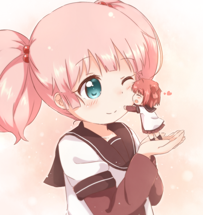 akaza akari and yoshikawa chinatsu (yuruyuri) drawn by araki495