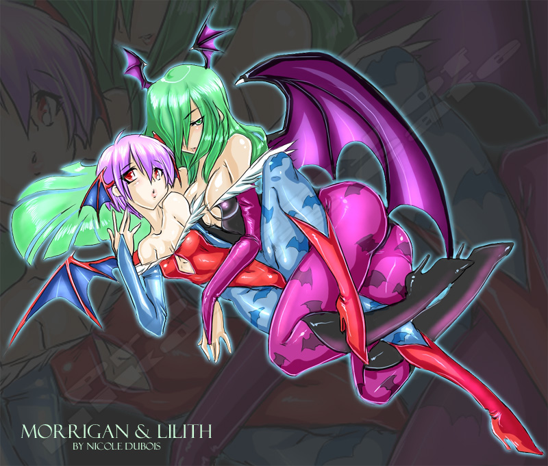 morrigan aensland and lilith (darkstalkers) drawn by neolucky