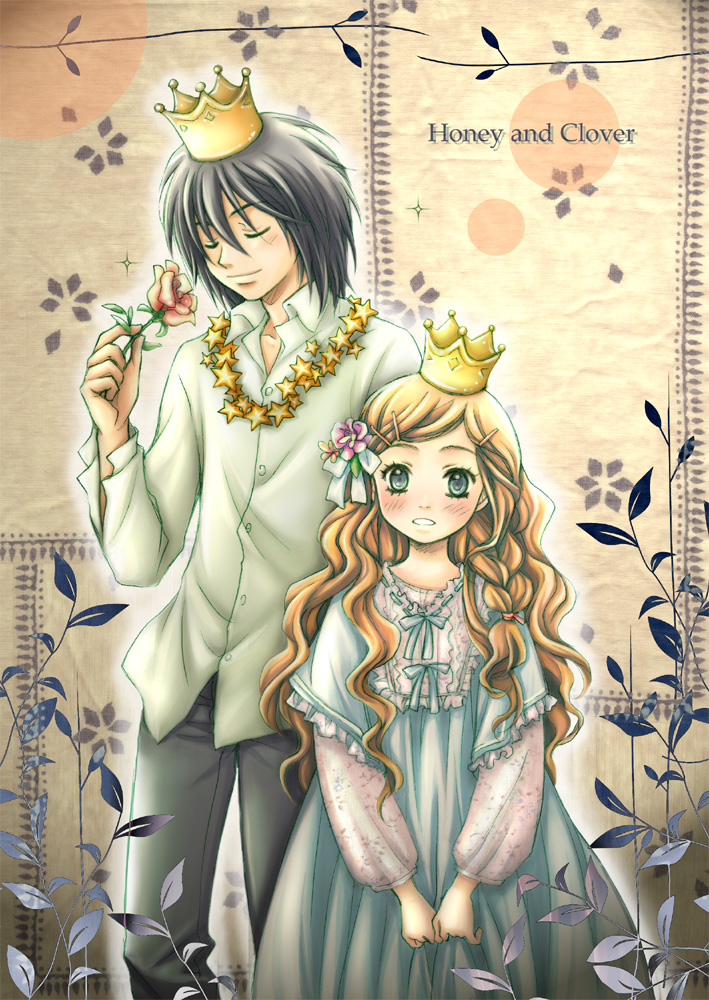 hanamoto hagumi and morita shinobu (honey and clover) drawn by hinonekoku