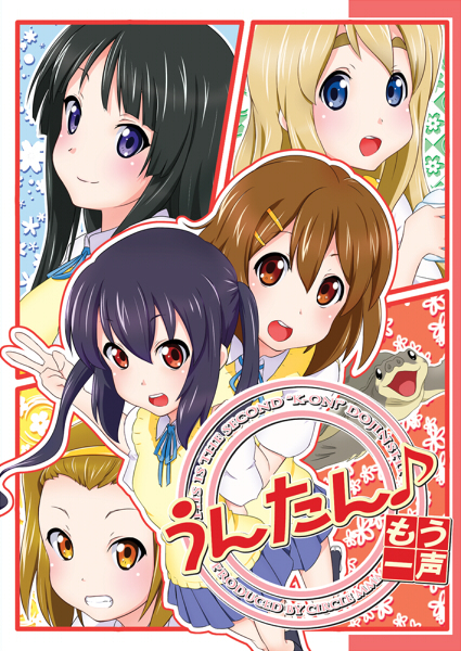 akiyama mio, nakano azusa, hirasawa yui, tainaka ritsu, kotobuki tsumugi, and 1 more (k-on!) drawn by pokopen