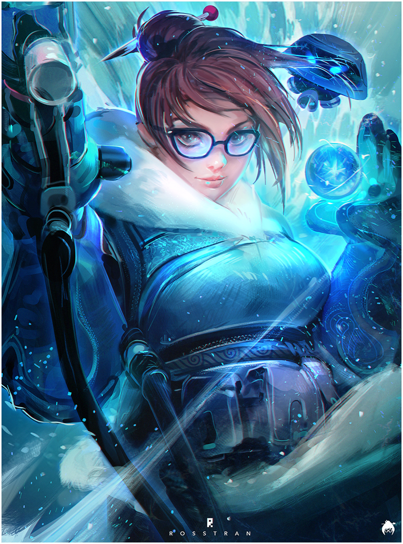 mei and snowball (overwatch and 1 more) drawn by ross_tran