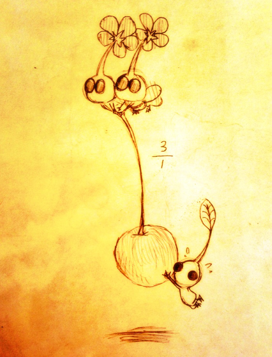 white pikmin and winged pikmin (pikmin) drawn by yamato_koara