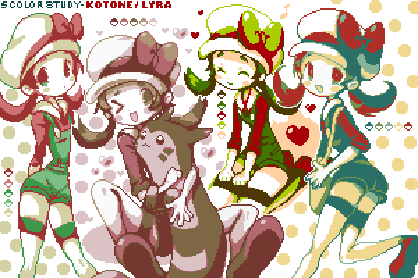 lyra and furret (pokemon and 1 more) drawn by christy_frisby