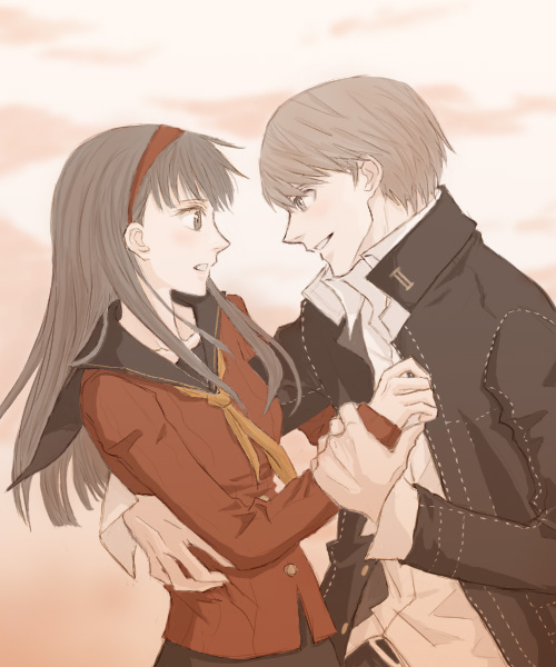 narukami yu and amagi yukiko (persona and 1 more) drawn by gogono_pan'ya