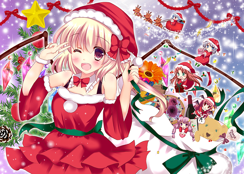 remilia scarlet, flandre scarlet, izayoi sakuya, patchouli knowledge, hong meiling, and 1 more (touhou) drawn by rikatan