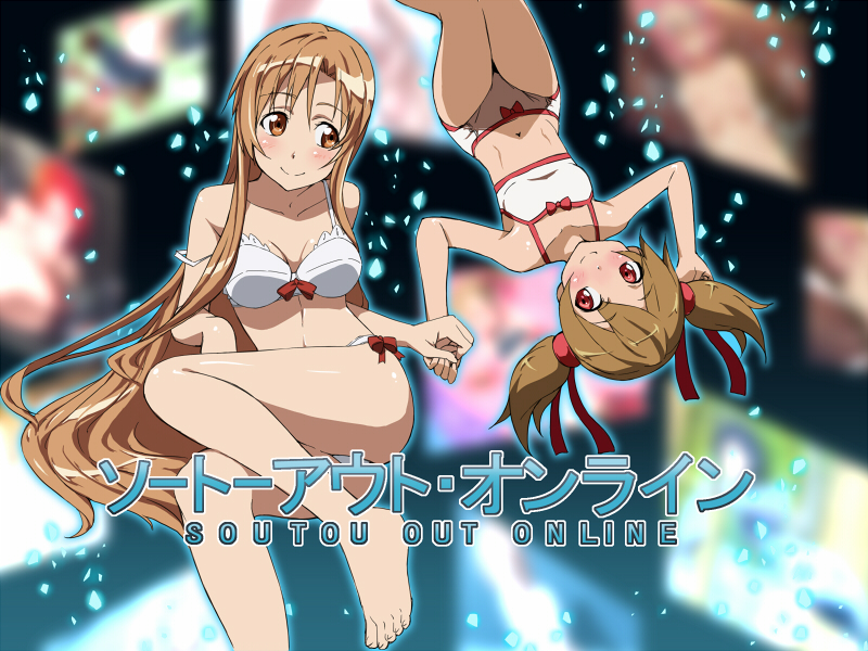 asuna and silica (sword art online) drawn by uguisu_(happy_turn)